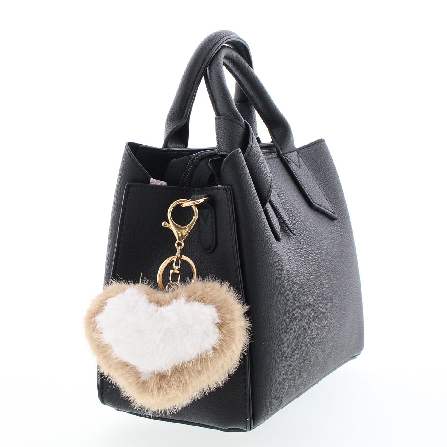 ハートコンビカラーエコファーチャーム