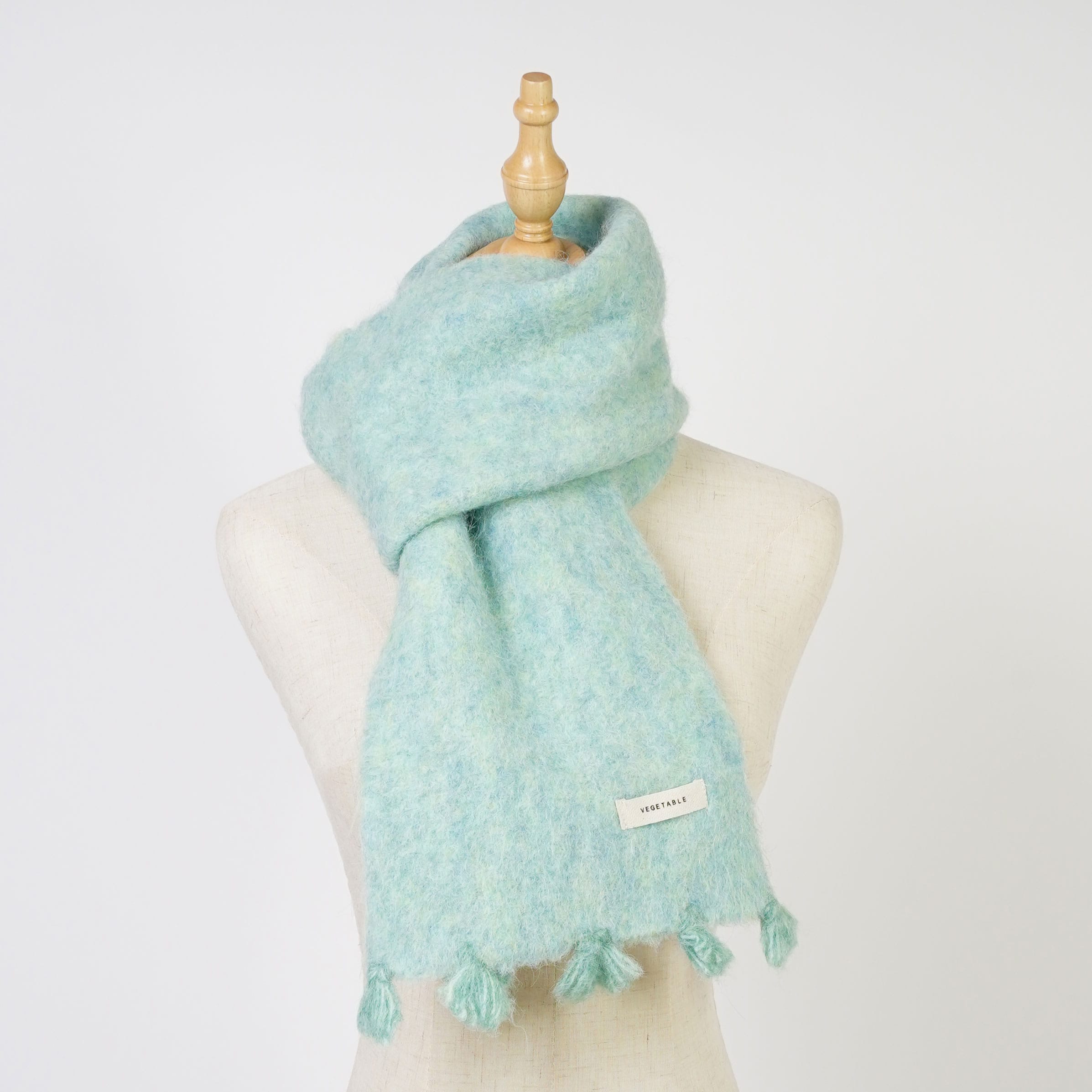 圧縮ニットフリンジマフラー