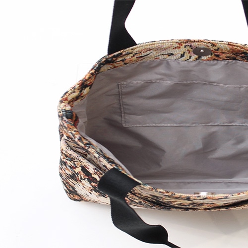 水彩フラワージャガードトートバッグ