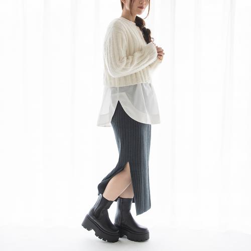 厚底トラックソールサイドゴアブーツ