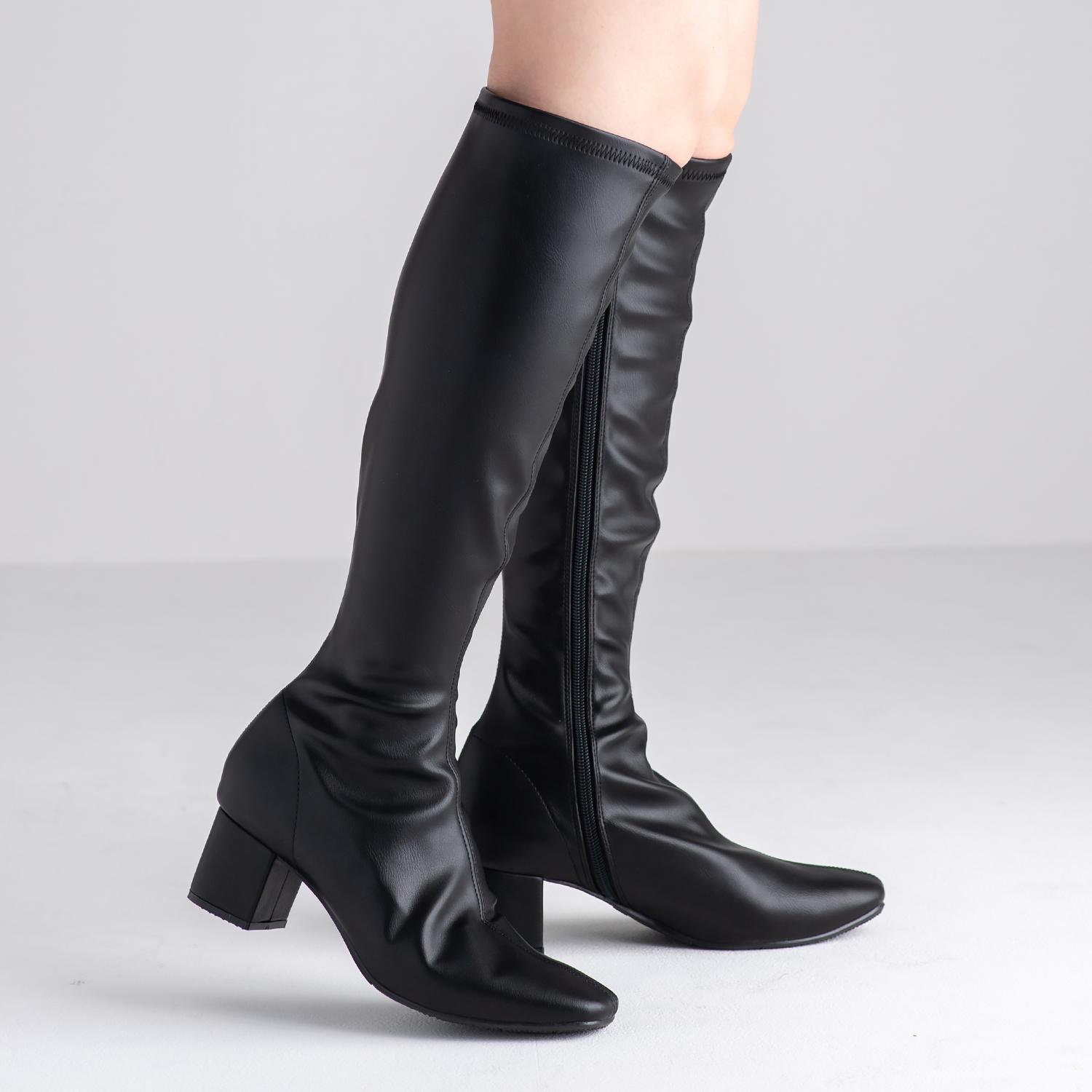 スクエアトゥロングストレッチブーツ