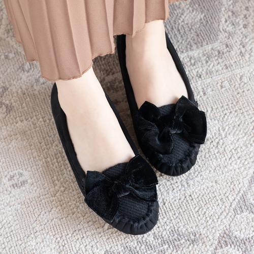 インナーファーベルベットリボンモカシン