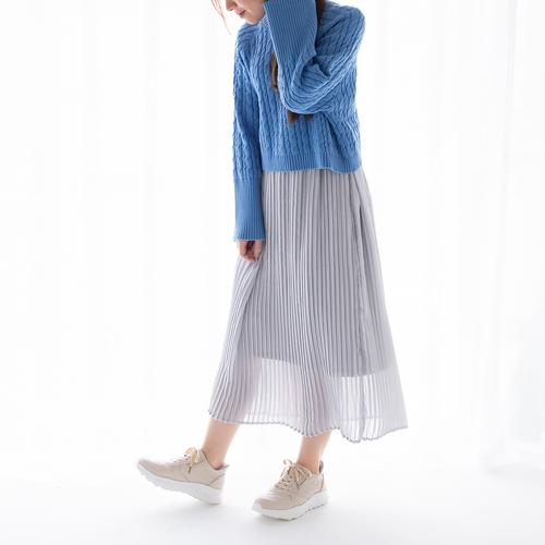 【ハンズフリー】キルティングレースアップスニーカー