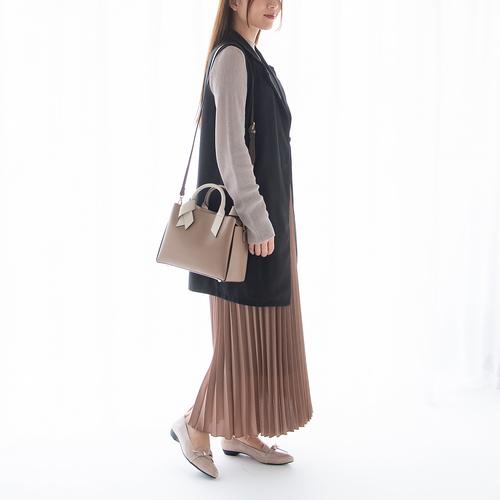 アシンメトリーリボンモールドソールレインパンプス