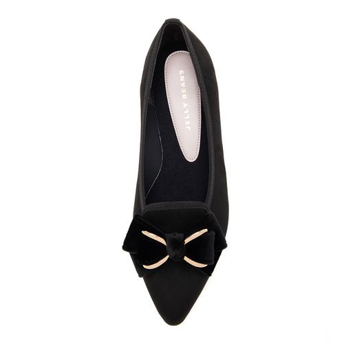 【あったか仕様】メタルパーツリボンモールドソールパンプス