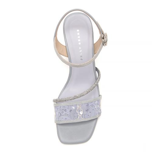 フラワークリアヒールストラップサンダル