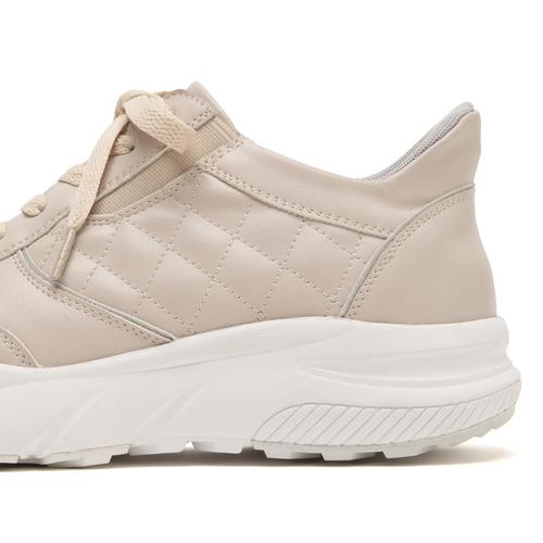 【ハンズフリー】キルティングレースアップスニーカー