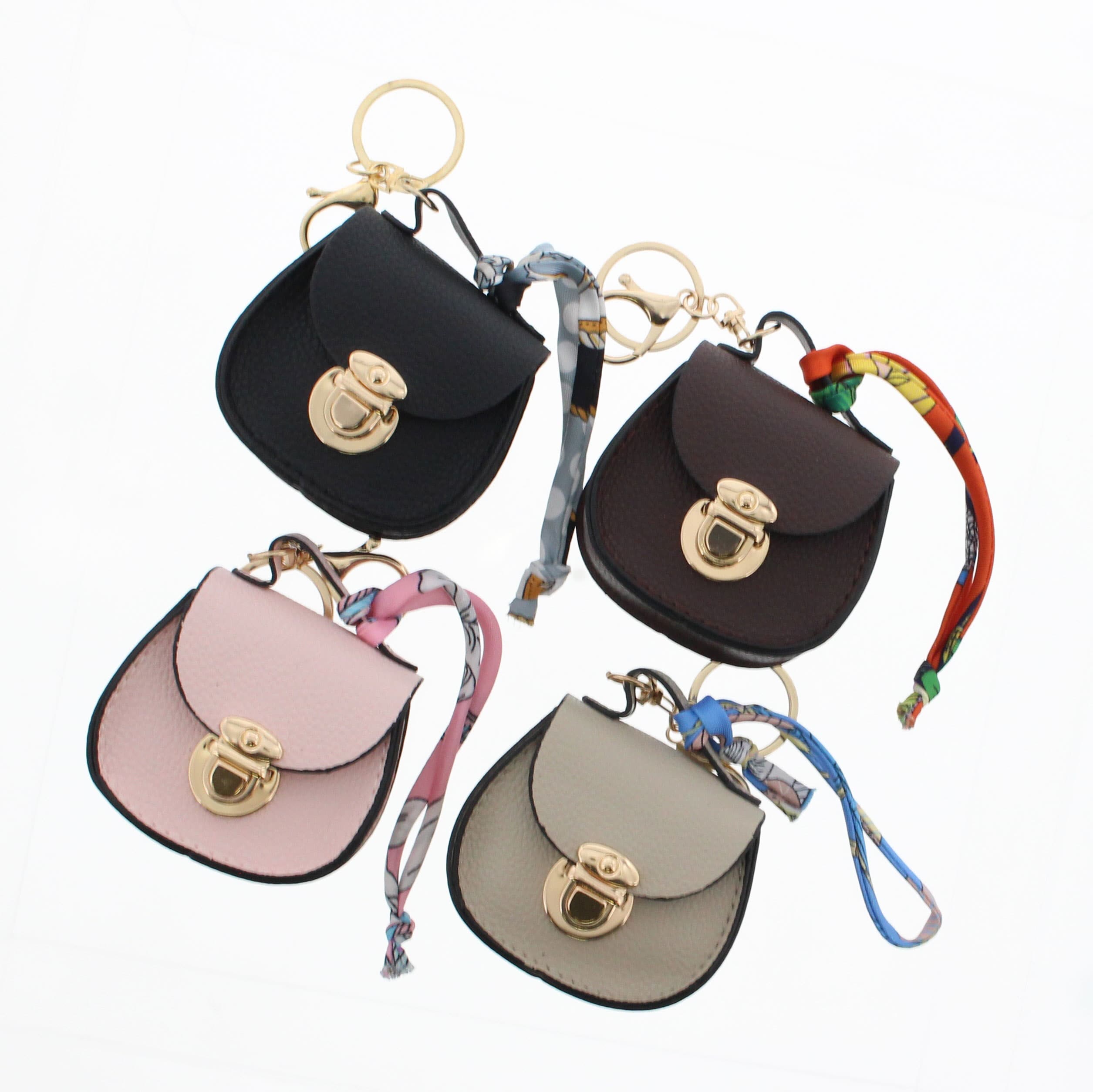 スカーフストラップミニバッグチャーム ソリッドカラー