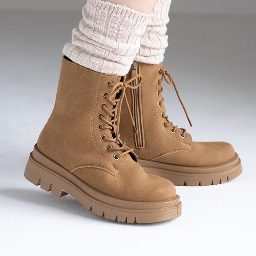 トラックソールレースアップショートブーツ