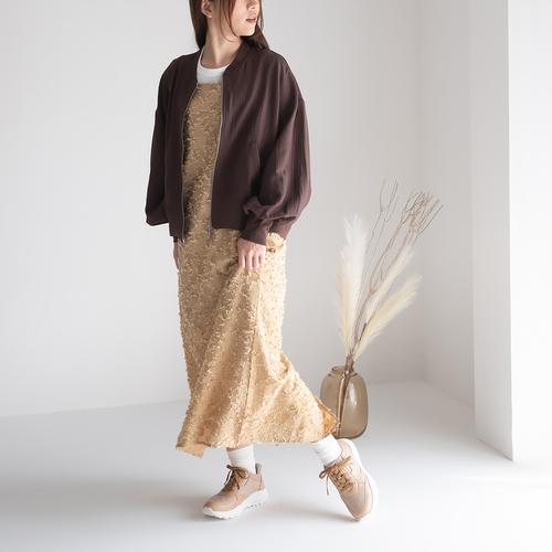 【ハンズフリー】キルティングレースアップスニーカー