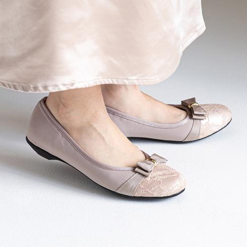 メタルセンターリボンモールドソールパンプス