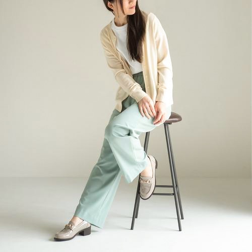 ビットヒールローファーレインパンプス