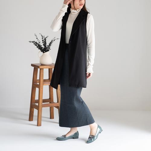 【あったか仕様】 パールビットローファーパンプス