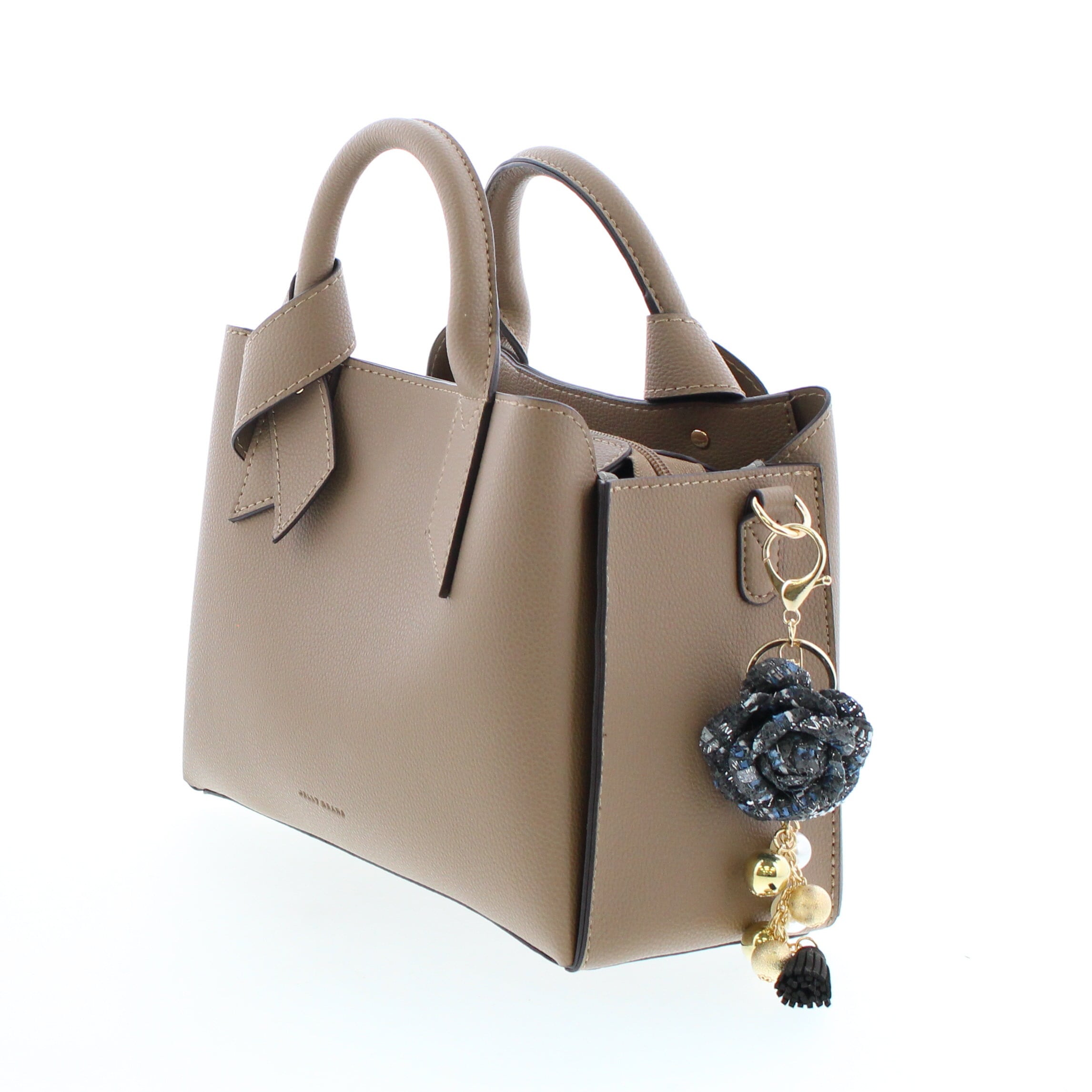 ツイードフラワーパールタッセルチャーム