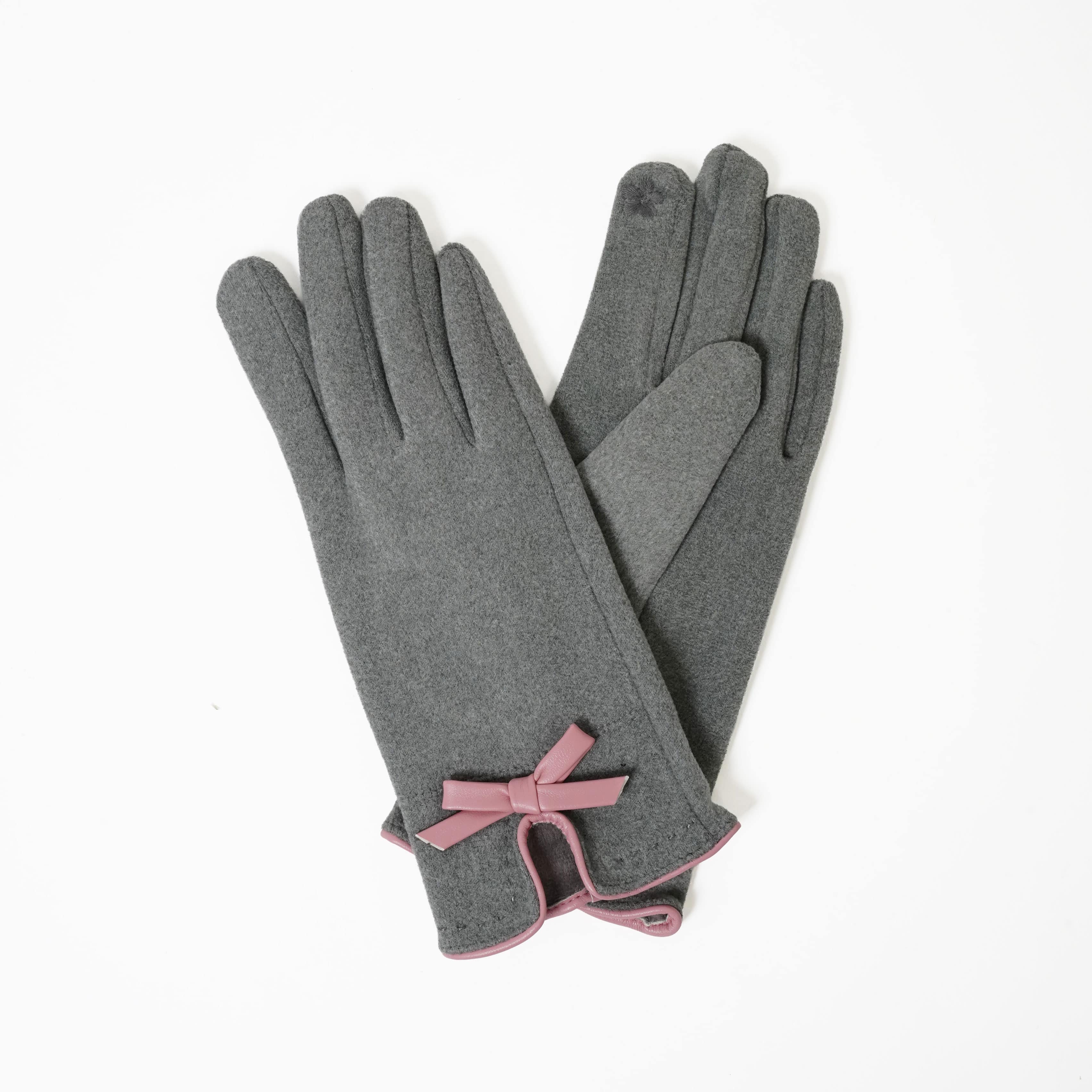 パイピングリボンニットグローブ