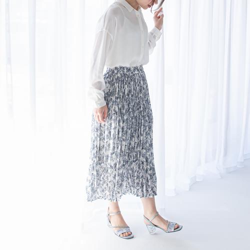 フラワークリアヒールストラップサンダル