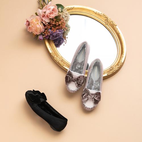 インナーファーベルベットリボンモカシン