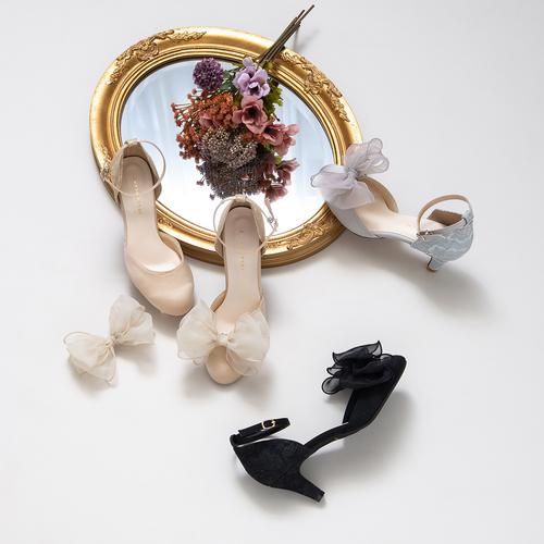 2WAYシアーリボンセパレートストラップパンプス