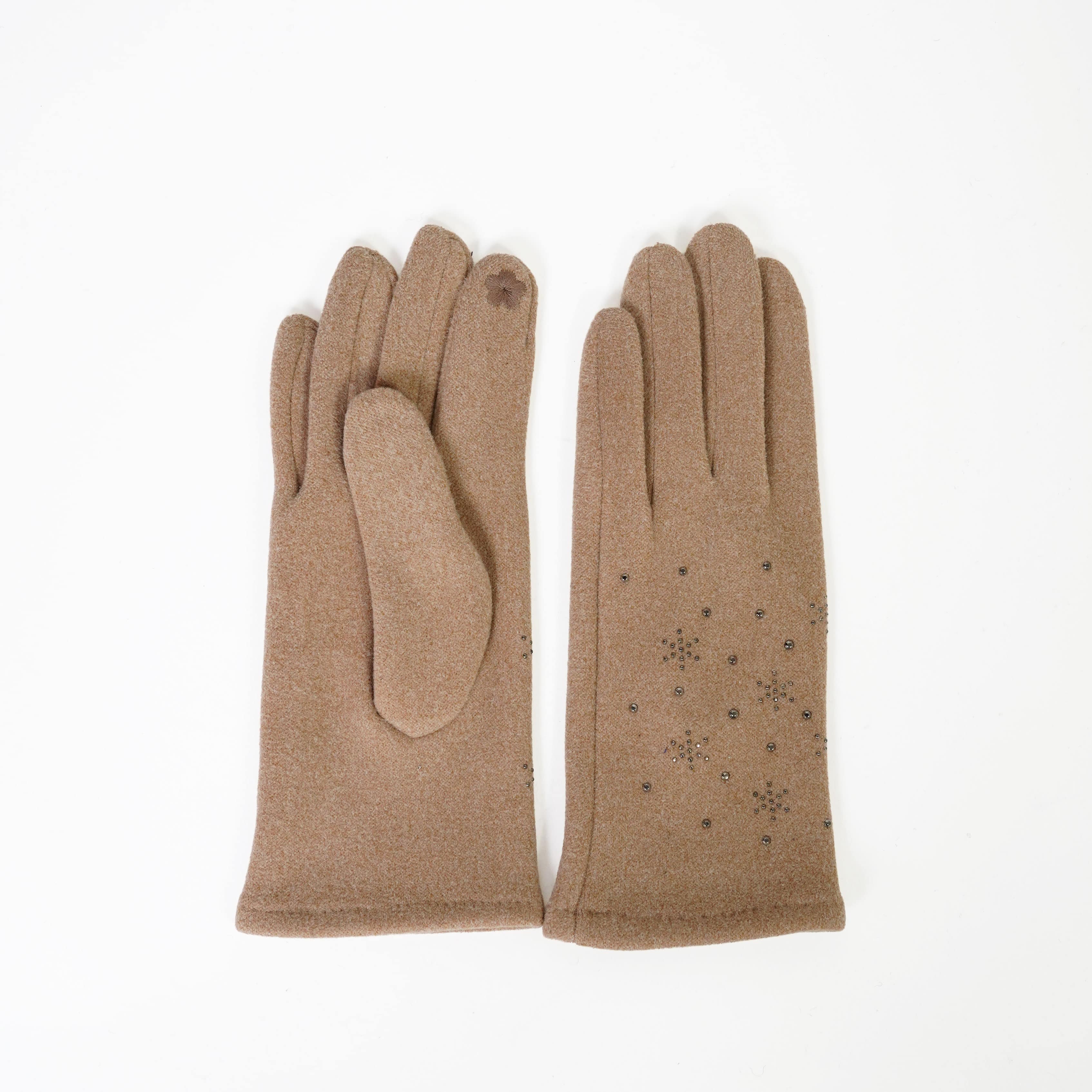 ラインストーンニットグローブ