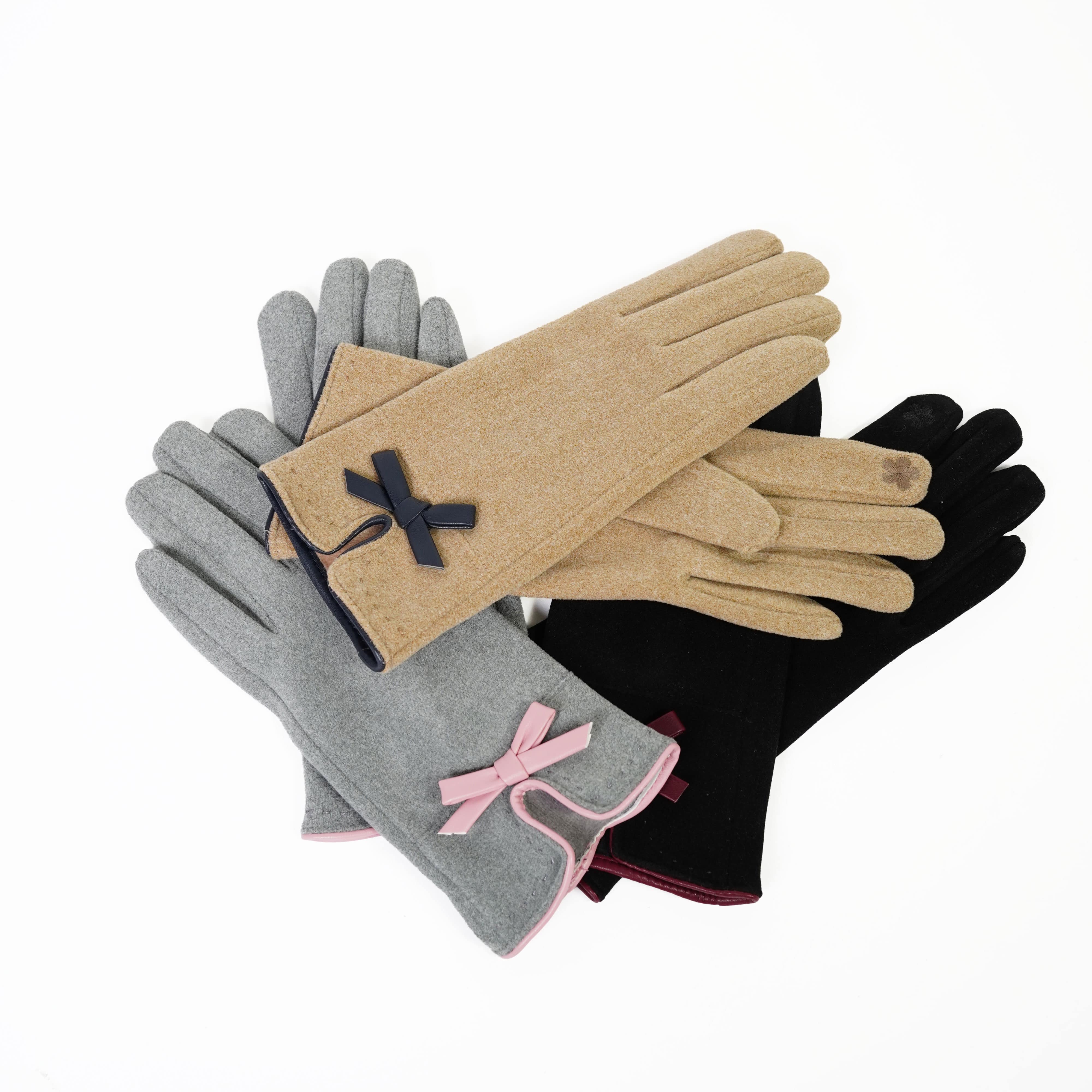 パイピングリボンニットグローブ