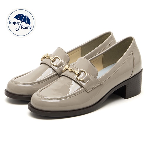 ビットヒールローファーレインパンプス