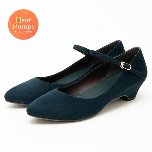 【あったか仕様】ポインテッドストラップパンプス