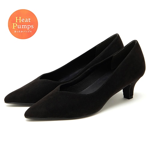 【あったか仕様】ポインテッドVカットプレーンパンプス