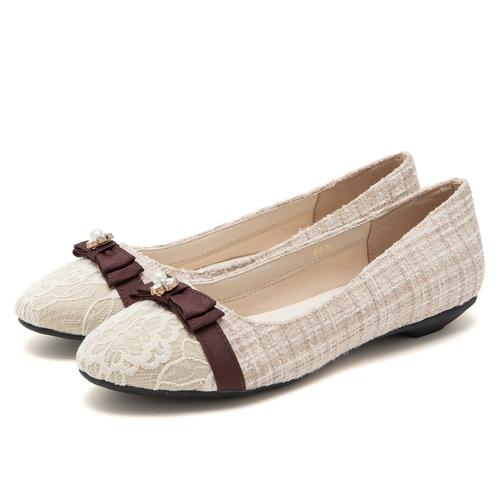 ツイードレーストゥリボンモールドソールパンプス