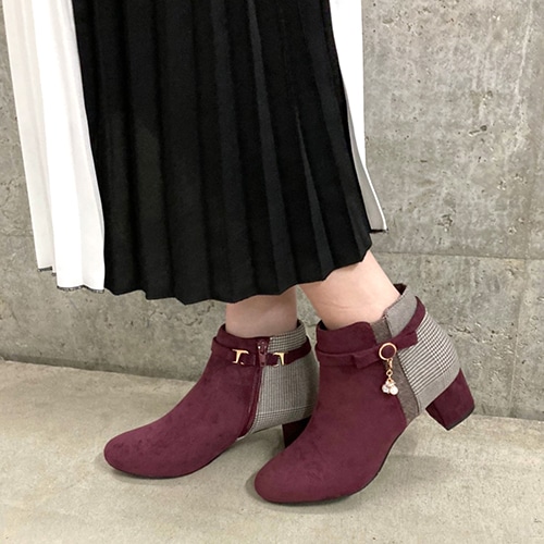 2wayビジューリボンショートブーツ