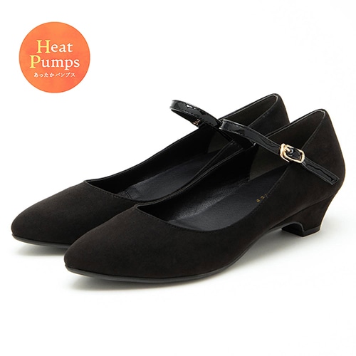 【あったか仕様】ポインテッドストラップパンプス
