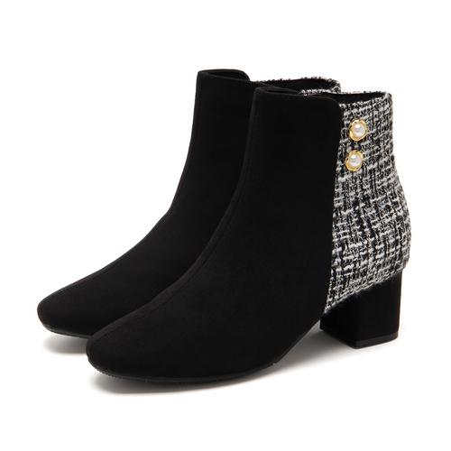 ダブルボタンコンビショートブーツ