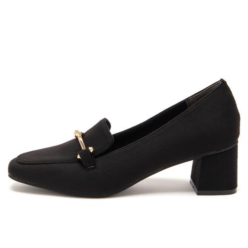 スクエアトゥビットローファーパンプス