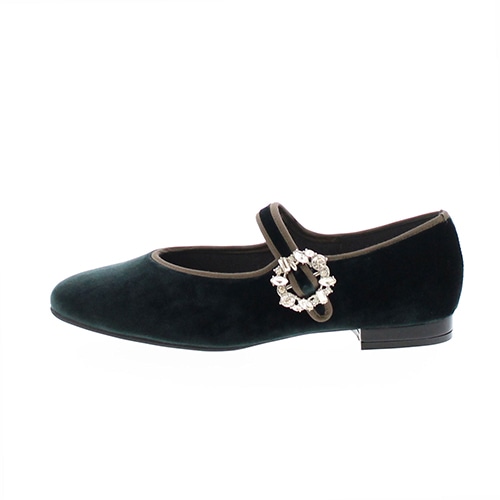 【あったか仕様】ビジューバックルパンプス