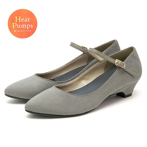 【あったか仕様】ポインテッドストラップパンプス