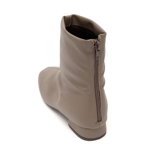 バックファスナーストレッチショートブーツ