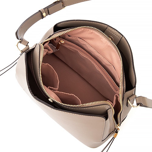 メタルアクセントファスナーショルダーバッグ【新色】