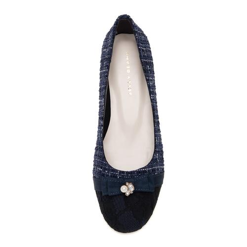 ツイードレーストゥリボンモールドソールパンプス