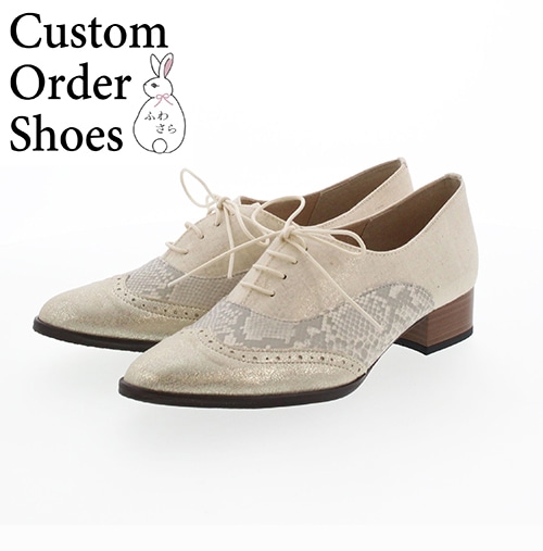 【3-4月限定】●受注生産●マテリアルコンビレースアップマニッシュシューズ
