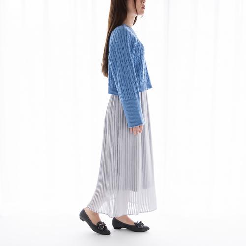 【あったか仕様】メタルパーツリボンモールドソールパンプス