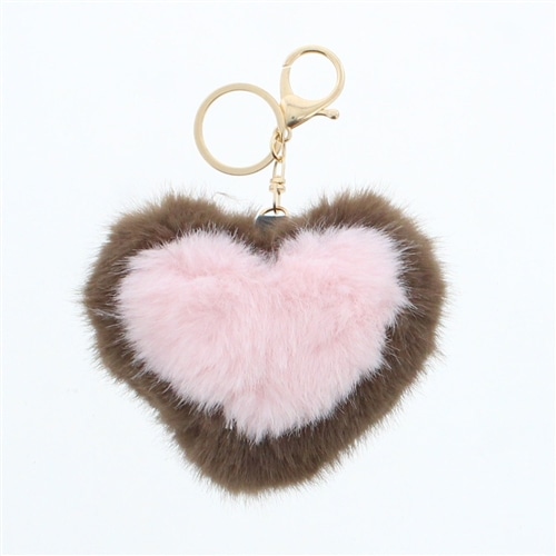 ハートコンビカラーエコファーチャーム