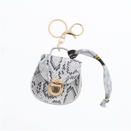 スカーフストラップミニバッグチャーム パイソン柄