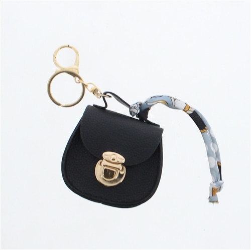 スカーフストラップミニバッグチャーム ソリッドカラー