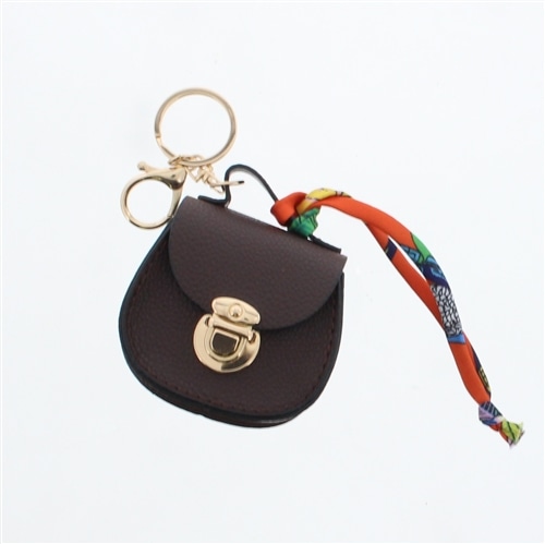 スカーフストラップミニバッグチャーム ソリッドカラー