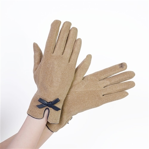 パイピングリボンニットグローブ