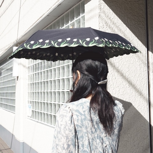 チューリップ刺繍ミニ傘(晴雨兼用)