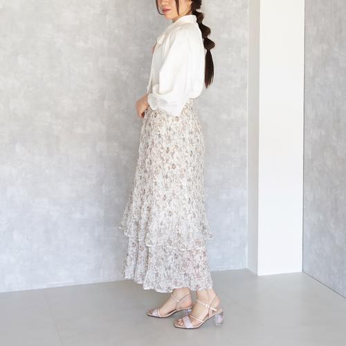 フラワークリアヒールストラップサンダル