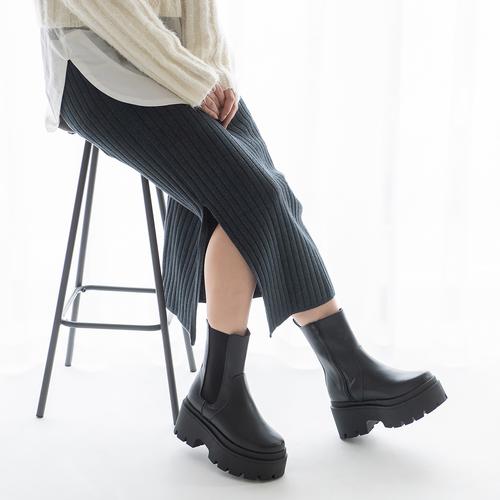 厚底トラックソールサイドゴアブーツ