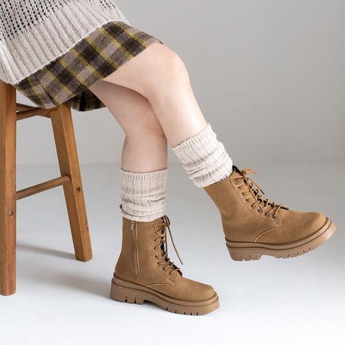 トラックソールレースアップショートブーツ