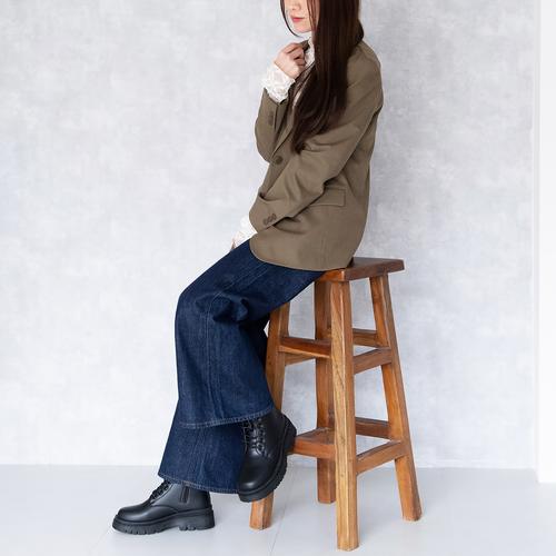 トラックソールレースアップショートブーツ