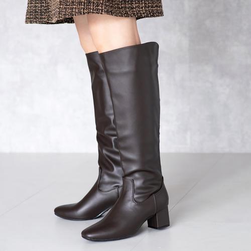 バックファスナーロングブーツ